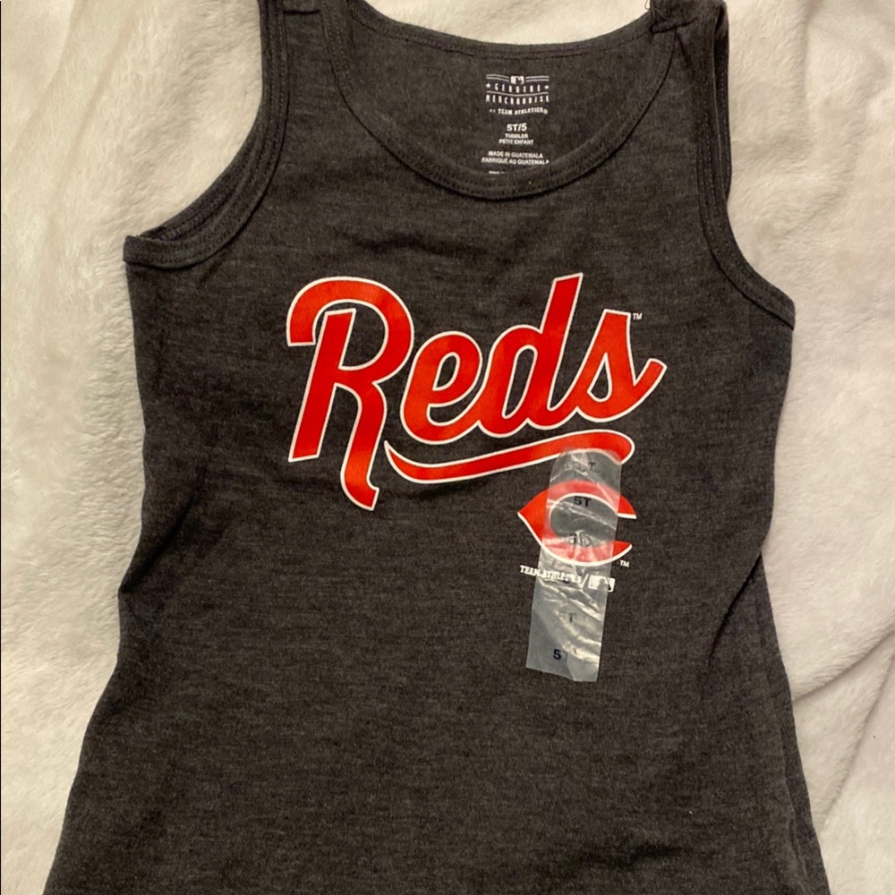 Red Gray Tank Top with Script Logo